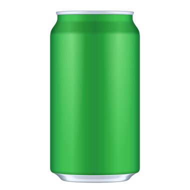Green Blank Metal Aluminum Beverage Drink Can. Illustration Isolated. Mock Up Template Ready For Your Design. Vector EPS10