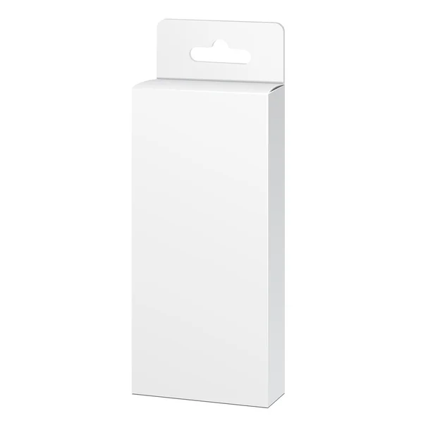 Ilustração da caixa do pacote do produto branco isolada no fundo branco. Modelo Mock Up pronto para o seu projeto. Vetor de embalagem de produto EPS10 — Vetor de Stock