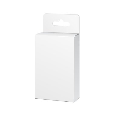 Beyaz ürün paketi kutusu illüstrasyon izole beyaz arka plan üzerinde. Şablon hazır tasarımınız için alay. Ürün Ambalaj vektör Eps10