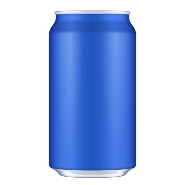 Mavi boş Metal alüminyum içecek içki yapabilmek illüstrasyon izole. Şablon hazır tasarımınız için alay. Vektör Eps10