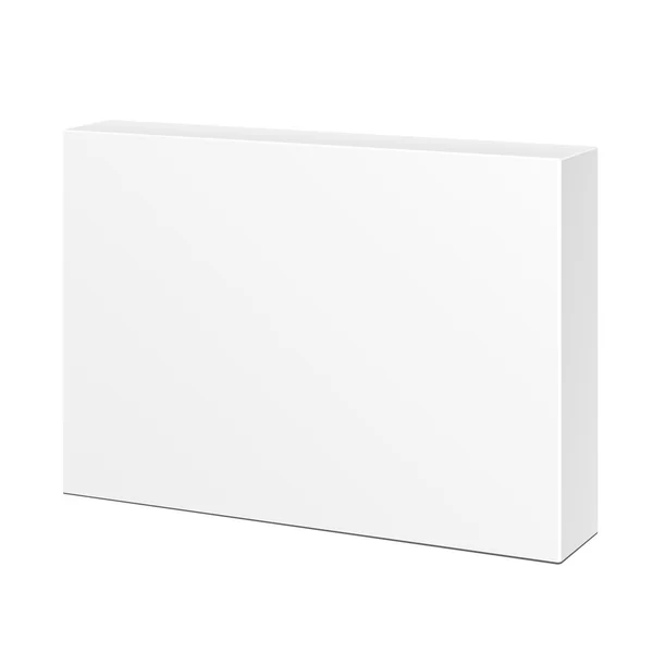 White Product Cardboard Package Box. Illustration Isolated On White Background. Mock Up Template Ready For Your Design. Vector EPS10 — Stock Vector