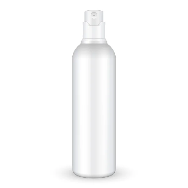 Nástřik kosmetického parfému, deodorant, osvěžovač nebo lékařský antiseptikum s plastovou lahví. Ilustrace izolované na bílém pozadí Šablona je připravena k návrhu. Balicí vektor produktu Eps10 — Stockový vektor