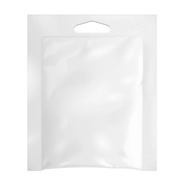 Blank Retort Foil Pouch Emballage Médicaments ou café, sel, sucre, poivre, épices, sachet, bonbons ou préservatif. Modèle de maquette isolé prêt pour votre conception. Vecteur d'emballage des produits EPS10 — Image vectorielle