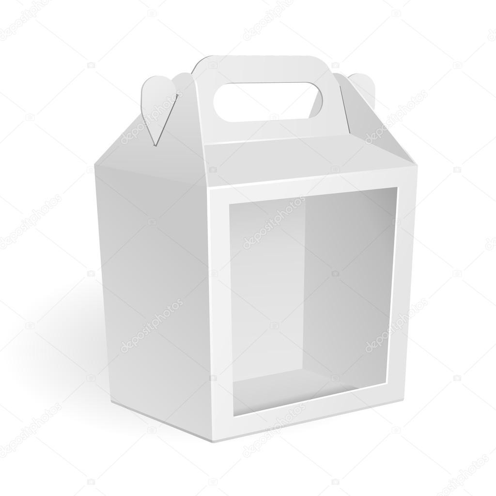 Download White Cardboard Carry Box Packaging Window For Food, Gift ...