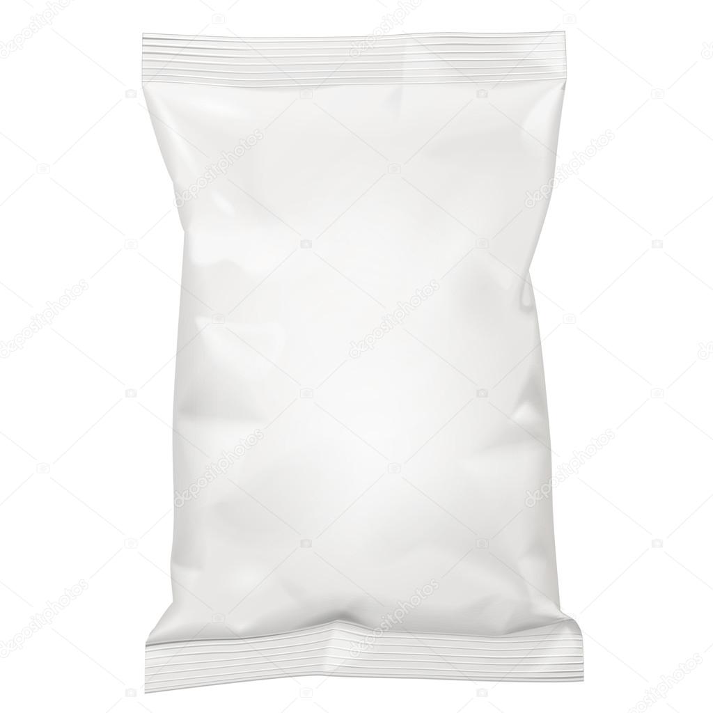 Download White Blank Foil Food Snack Sachet Bag Packaging For Coffee Salt Sugar Pepper Spices Sachet Sweets Chips Cookies Illustration Isolated Mock Up Template Ready For Your Design Vector Eps10 Vector Image