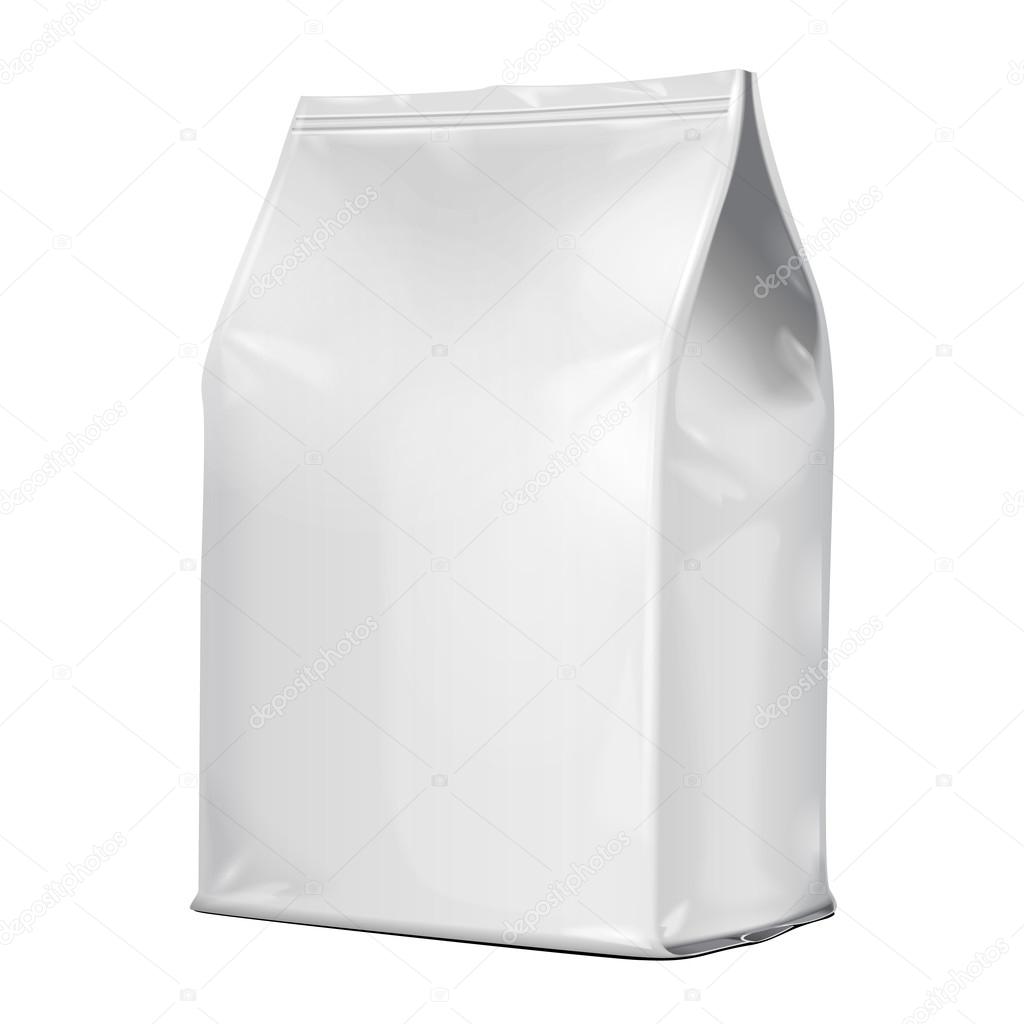 White paper food bag. Blank snack product packaging bags mockups. Prod By  YummyBuum