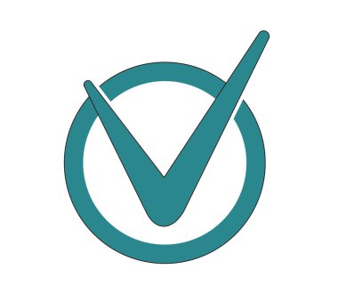 İz vektör simgelerini kontrol et. Kontrol listesi simgesi izole edildi