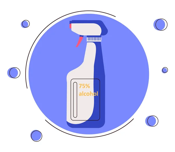 Liquide Alcool Vectoriel Flacon Pulvérisateur Pompe Désinfection Médicale Antiseptique Solution — Image vectorielle