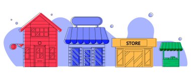 Renkli arkaplan çizgisi dizaynı depolama simgesi. Vektör illüstrasyonunu sakla