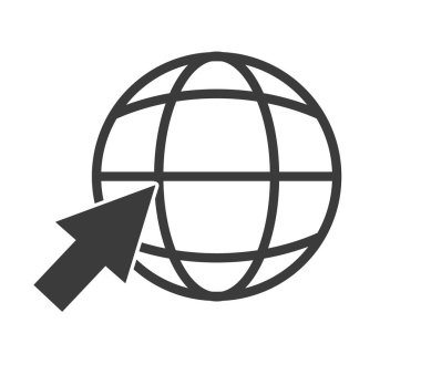 Web simgesi simgesine git. Beyaz arkaplanda web sitesi simgesi çizimi