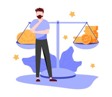 Yeni finansal yenilik olarak para fikri. Fiyat değerlendirmesi, küçük insan konsepti. Yaratıcı çözüm karşılaştırması