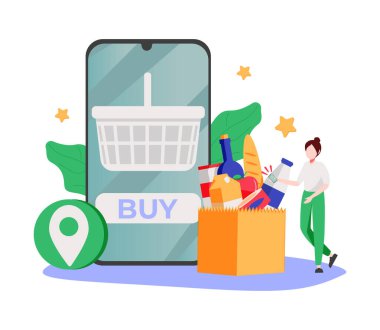 Temas yok sırası ve soyut konsept vektör illüstrasyonu. Çevrimiçi sipariş, dijital hediye kartı, otonom dağıtım, internetten mal satın alma, online sertifika, insansız hava aracı kullanımı soyut metafor.