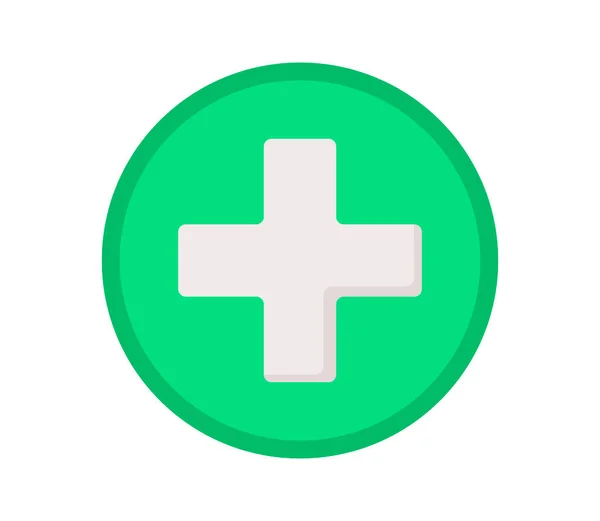 白い背景に隔離された緑の応急処置標識 — ストックベクタ