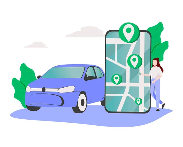 Online áruház pickup szolgáltatás absztrakt koncepció vektor illusztráció. Fenntartható parkolóhely, járdaszegély, kisvállalkozások — Stock Vector