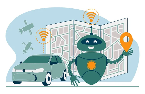 Fahrerlose Verkehrsgesetzgebung Abstraktes Konzept Vektor Illustration Set Künstliche Intelligenz Autonomes — Stockvektor