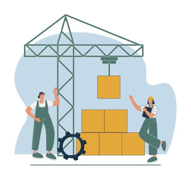 Problem çözmek ve zor iş takım çalışması küçük insanlar konseptini bir araya getirir. Etkili iş çözümü stratejisi ve başarılı performans süreci temsili olarak karmaşık görev işbirliği.