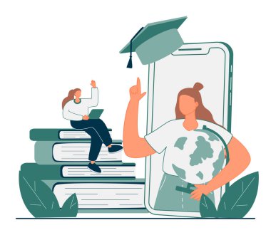 Kişisel öğrenme soyut konsept vektör çizimi. Çevrimiçi öğretmen, dijital öğrenme, kaydedilmiş dersler, video çağrısı, web sitesi, akıllı sınıf, eğitim dersleri, soyut metafor öğrenme.