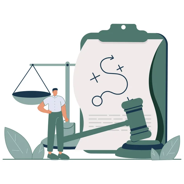 Outsourcing legal concepto abstracto vector ilustración. Apoyo en litigios, investigación legal, servicios paralegal, abogado — Vector de stock