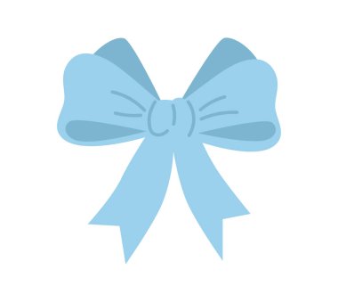 Bayram hediyesi ve hediye olarak dekoratif kıvrımlı kurdele. Süslü kravat, bant. Zarif paket dekoru için süslenme. Düz vektör çizimi beyaz arkaplanda izole edildi