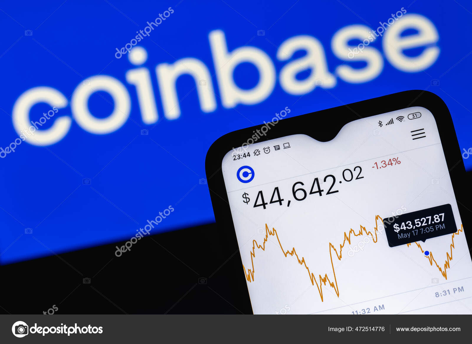 Kazan Russia May 2021 Coinbase American Company Operates Cryptocurrency