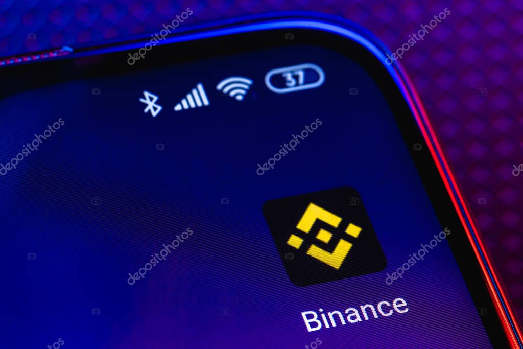 Kazan, Russia - May 18, 2021: Binance is cryptocurrency exchange that provides a platform for trading various cryptocurrencies. Binance app on smartphone screen.
