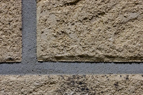 Textura Primer Plano Una Pared Ladrillo Rayado Marrón Con Una —  Fotos de Stock