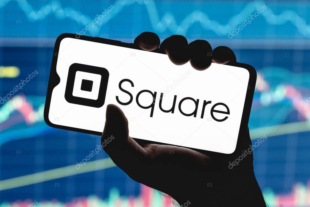 Kazan, Russia - May 30, 2021: Square, Inc. is an American technology company that develops solutions for accepting and processing electronic payments. Square logo on smartphone screen.
