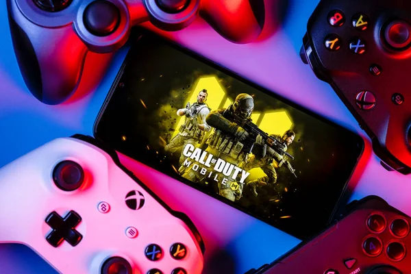 Kazan Rosja Września 2021 Call Duty Mobile Darmowa Strzelanka Smartfon — Zdjęcie stockowe