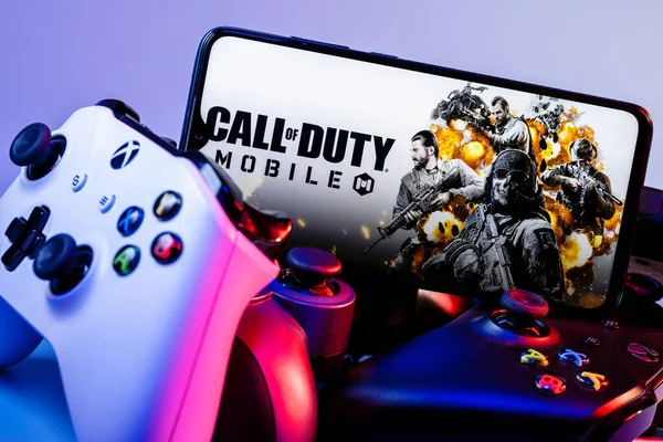 Kazan Rosja Września 2021 Call Duty Mobile Darmowa Strzelanka Smartfon — Zdjęcie stockowe