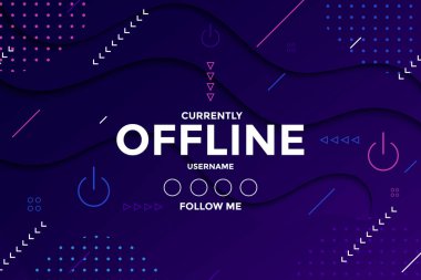 Çevrimdışı Twitch akışı için soyut Modern Oyun Arkaplanı. Vektör illüstrasyonu.