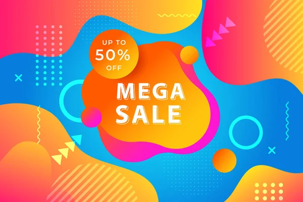 Πολύχρωμο Mega Sale Ιστορικό Πώληση Και Προεξοφλητικό Υπόβαθρο Μοντέρνα Διανυσματική — Διανυσματικό Αρχείο