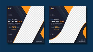 Fashion sale promo square banner templates