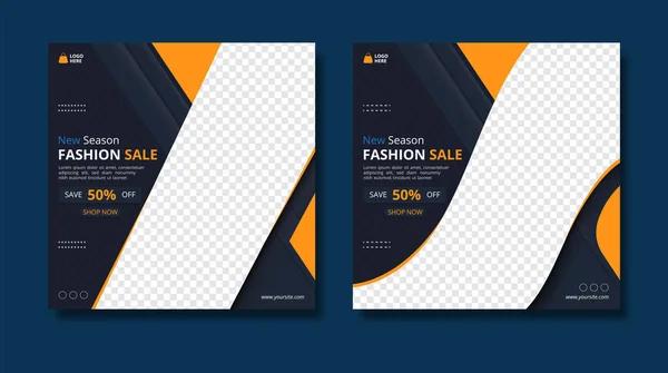 Fashion Sale Promo Square Banner Templates — Wektor stockowy