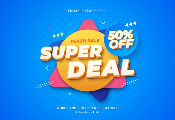 Efecto Texto Colorido Super Deal — Archivo Imágenes Vectoriales
