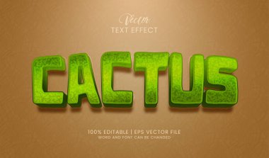 Düzenlenebilir kaktüs metin efekti biçimi