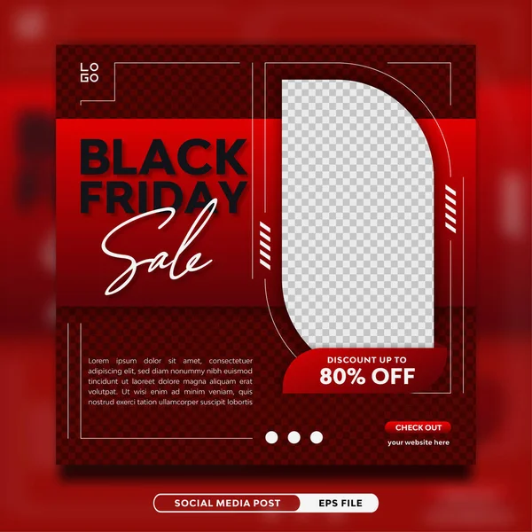 Black Friday Promo Instagram Post Quadratische Banner Vorlage — Stockvektor