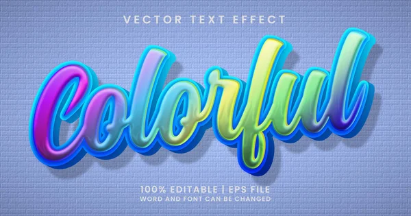 Texte Coloré Modèle Style Effet Texte Modifiable — Image vectorielle