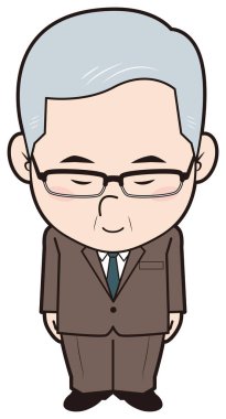 Üst düzey erkek işadamı eğiliyor.