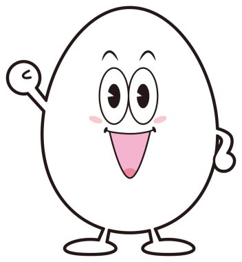 Bir yumurta karakterinin bir elini kaldırması.