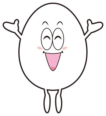 Mutlu bir yumurta karakterinin tasviri