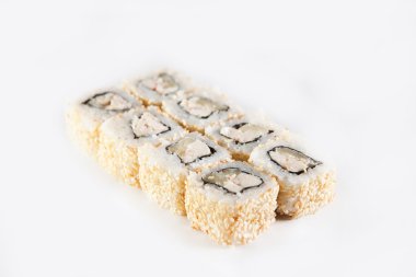 Beyaz bir arka plan üzerinde rulo