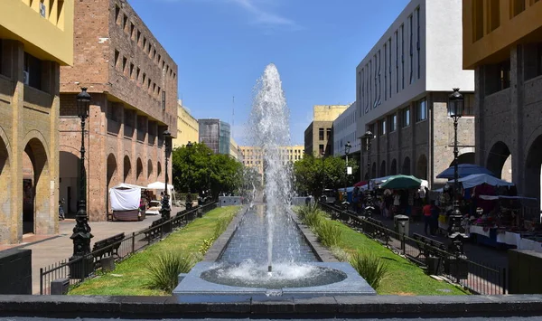 Una vista de una fuente en el Paseo Degollado en el centro de Guadalajara — Foto de Stock