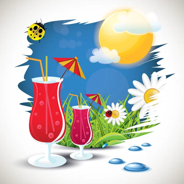 Kokteyller yaz konsepti