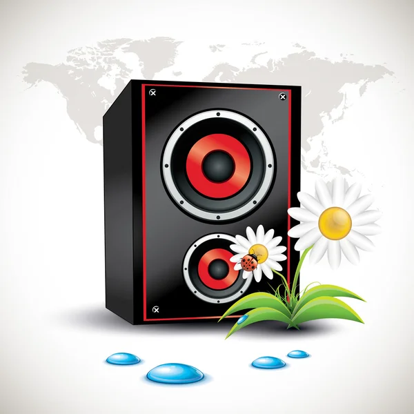 Concepto de altavoces con flujos — Vector de stock