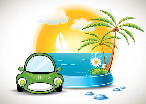 yeşil araba konsepti