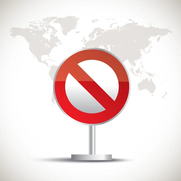 Trafik işareti gri harita üzerinde