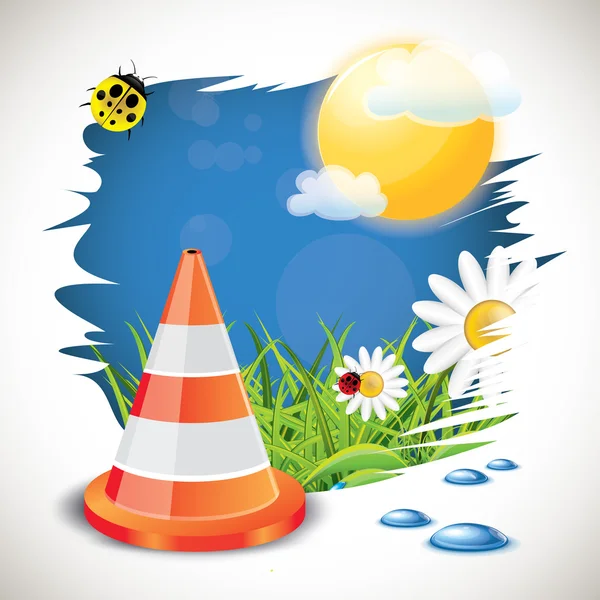 Uyarı işareti yaz zemin üzerine