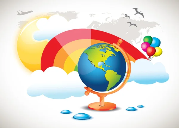 Planche météo - Spinning Globe — Image vectorielle