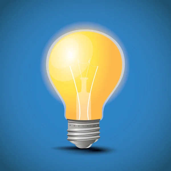 Mavi zemin üzerine sarı ampul