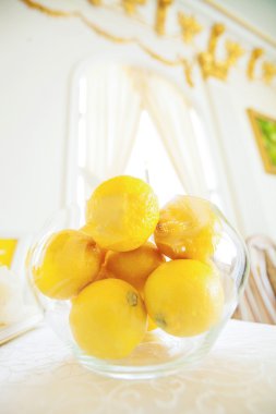 Lemons in a bowl clipart